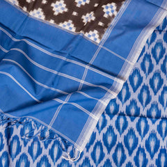 Handloom Cotton Ikkat Suit Set – Blue