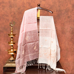 Hand Block Cotton Kurta Fabric With Kashmiri Hand Embroidery & Cotton Linen Chikankari Hand Embroidered Stole