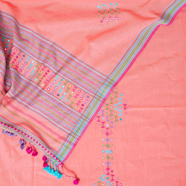 Handloom Kala Cotton Mirror Work Suit Set
