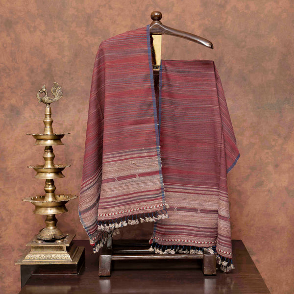 Handloom Khadi Cotton Suit Set with Kutchi Weave Stole