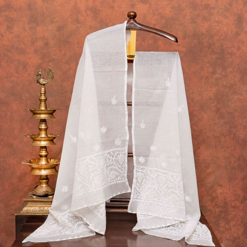 Handloom Cotton Ikkat Suit with Chikankari Kota Doria Dupatta