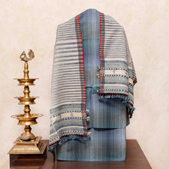 Handloom Cotton Bhujodi Suit Set with Kutchi Weave Stole