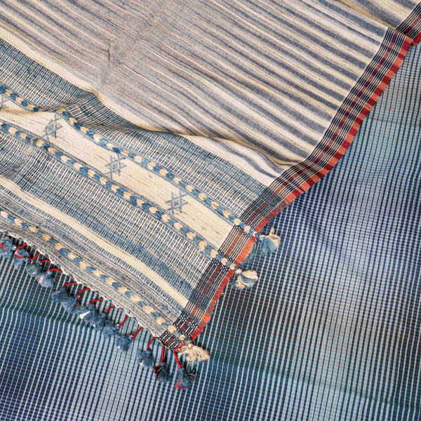 Handloom Cotton Bhujodi Suit Set with Kutchi Weave Stole