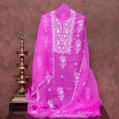 Pure Organza Silk Chikankari Kurta & Dupatta