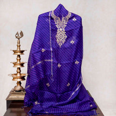 Hand Tie-Dye Kota Silk Kurta & Dupatta with Zari Hand Embroidery