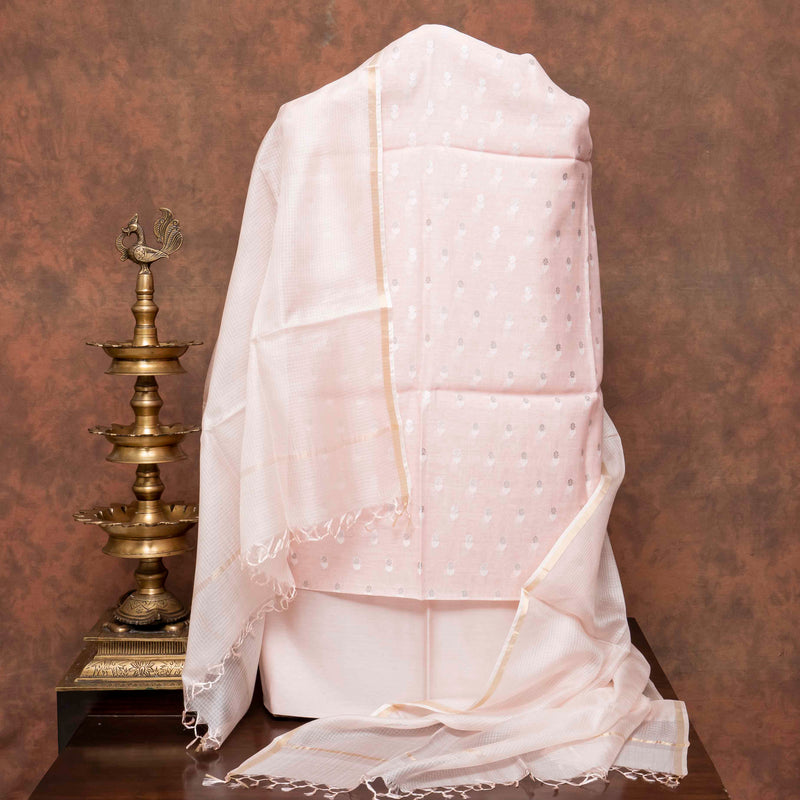 Handloom Cotton Silk Jamdani Suit Set with Kota Silk Dupatta