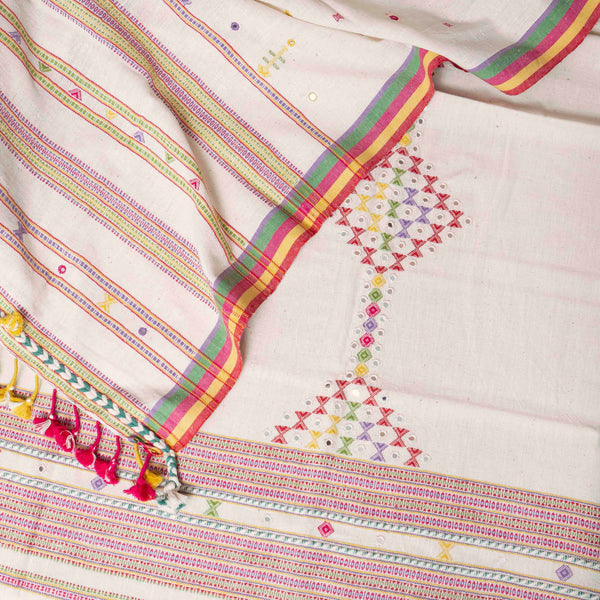Handloom Kala Cotton Mirror Work Suit Set