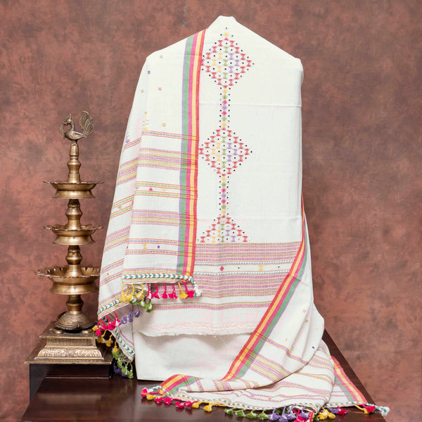 Handloom Kala Cotton Mirror Work Suit Set
