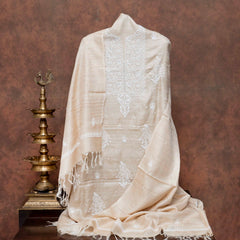 Tussar Khadi Silk Chikankari Kurta & Dupatta