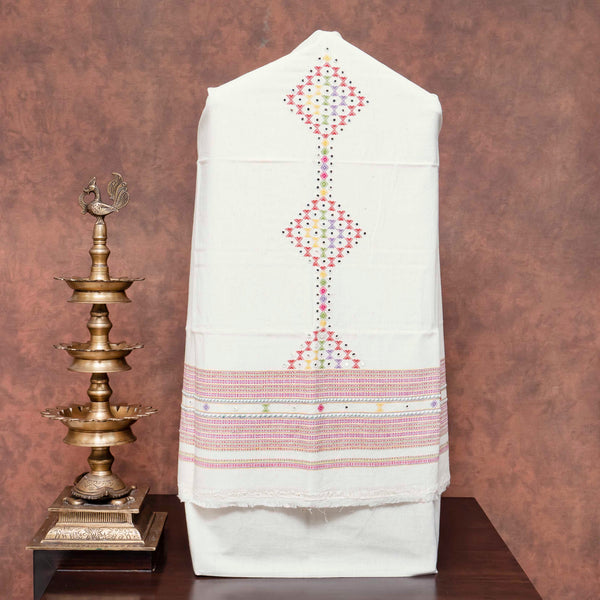 Handloom Kala Cotton Mirror Work Suit Set