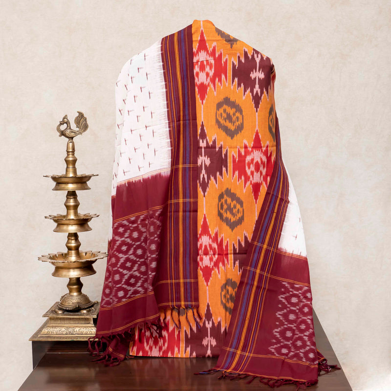 Handloom Ikat Cotton Kurta Fabric & Ikat Cotton Dupatta