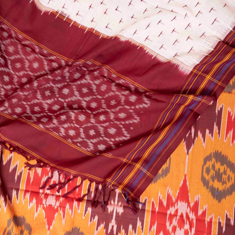 Handloom Ikat Cotton Kurta Fabric & Ikat Cotton Dupatta