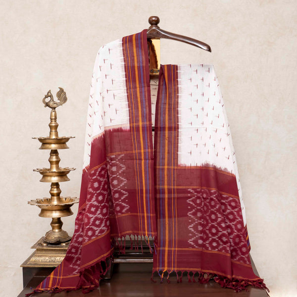 Handloom Ikat Cotton Kurta Fabric & Ikat Cotton Dupatta
