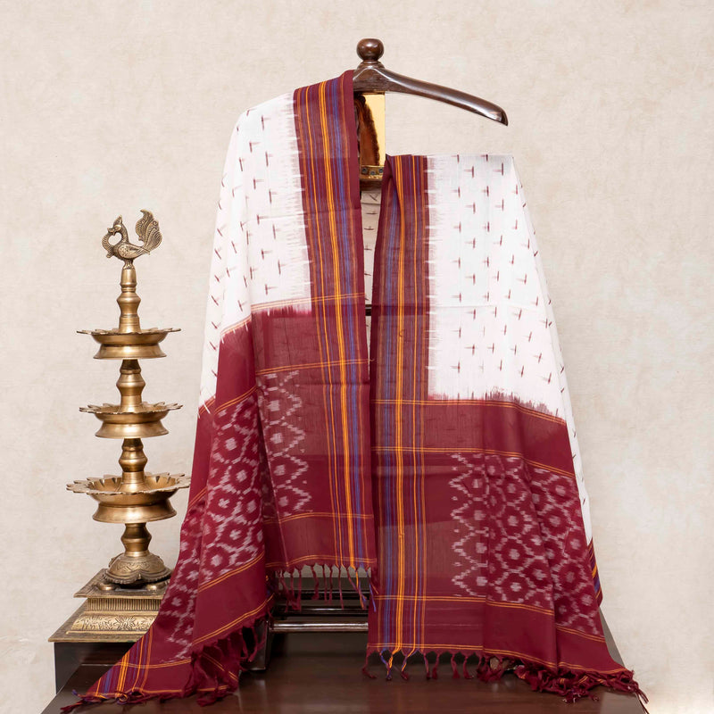 Handloom Ikat Cotton Kurta Fabric & Ikat Cotton Dupatta