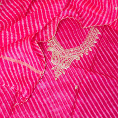 Kota Silk Tie-Dye Kurta & Dupatta – Zari Embroidery