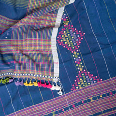 Handloom Kala Cotton Unstitched Suit Set with Mirror Work