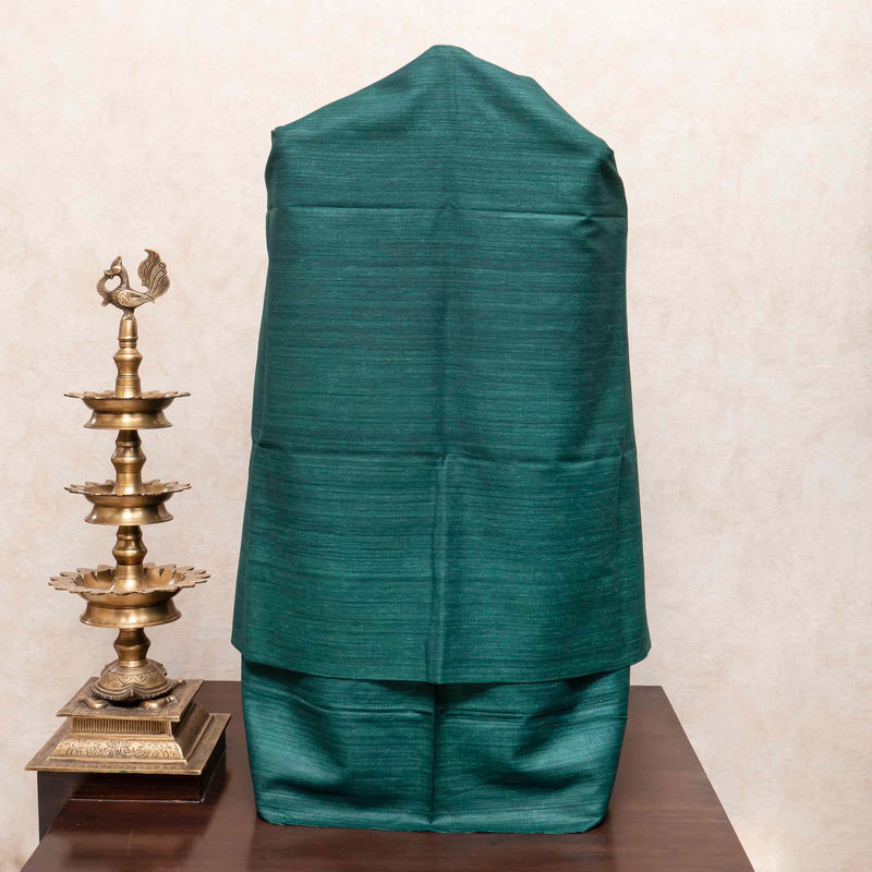 Handloom Khadi Silk Suit Set with Pure Silk Kantha Embroidered Dupatta