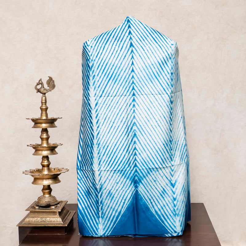 Hand Tie-Dye Chanderi Silk Kurta Fabric with Hand-Painted Kalamkari Tussar Silk Dupatta