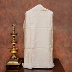 Chikankari Tussar Silk Kurta Fabric with Bandhani Gajji Silk Dupatta
