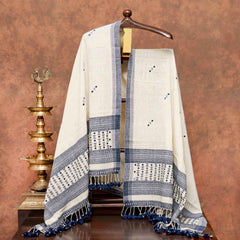 Handloom Kala Cotton Unstitched Suit Set with Mirror Work