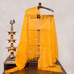Kota Silk Tie-Dye Kurta & Dupatta – Zari Embroidery