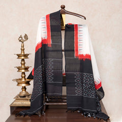 Handloom Cotton Ikkat Unstitched Suit Set with Ikkat Dupatta
