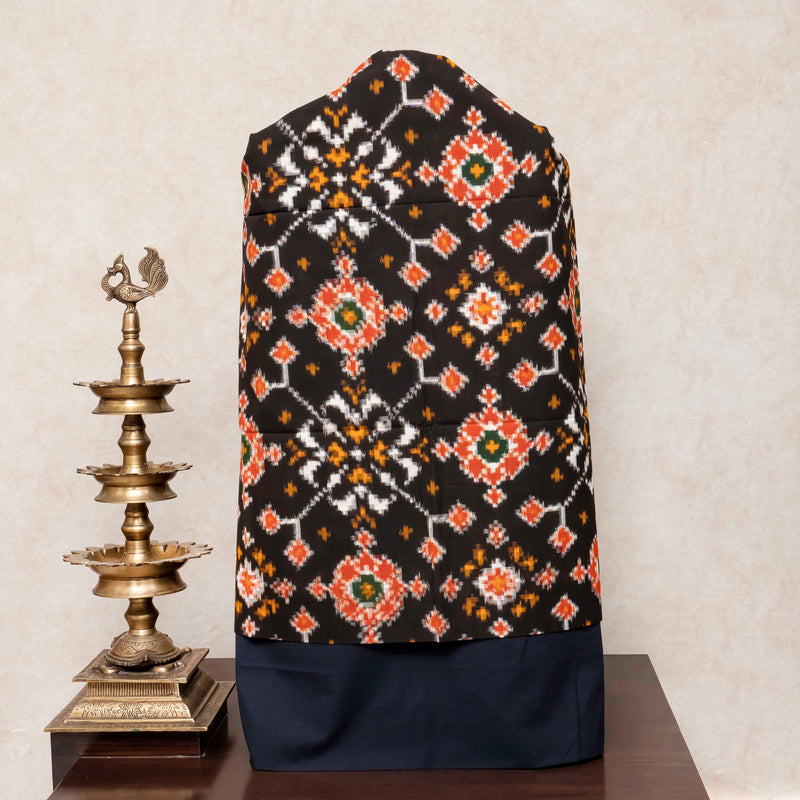 Handloom Cotton Ikkat Unstitched Suit Set with Ikkat Dupatta