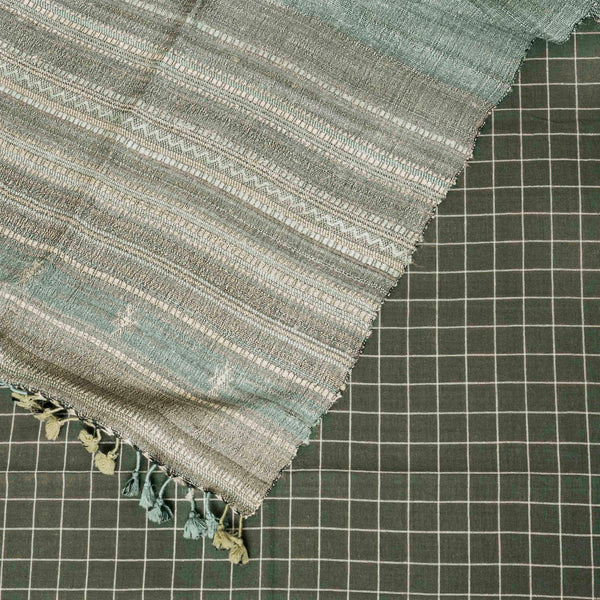 Handloom Kala Cotton Kurta & Bottom Fabric with Tussar Kutch Weave Stole