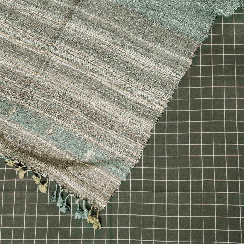 Handloom Kala Cotton Kurta & Bottom Fabric with Tussar Kutch Weave Stole