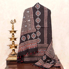 Ajrakh Hand Block Mul Cotton Kurta Fabric & Dupatta