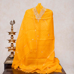 Kota Silk Tie-Dye Kurta & Dupatta – Zari Embroidery