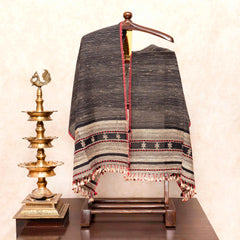 Handloom Kala Cotton Suit Set with Mirror Work & Tussar Weave Stole