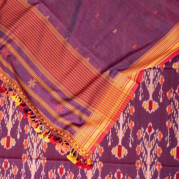 Handloom Cotton Ikkat Suit Set with Kutchi Weave Dupatta