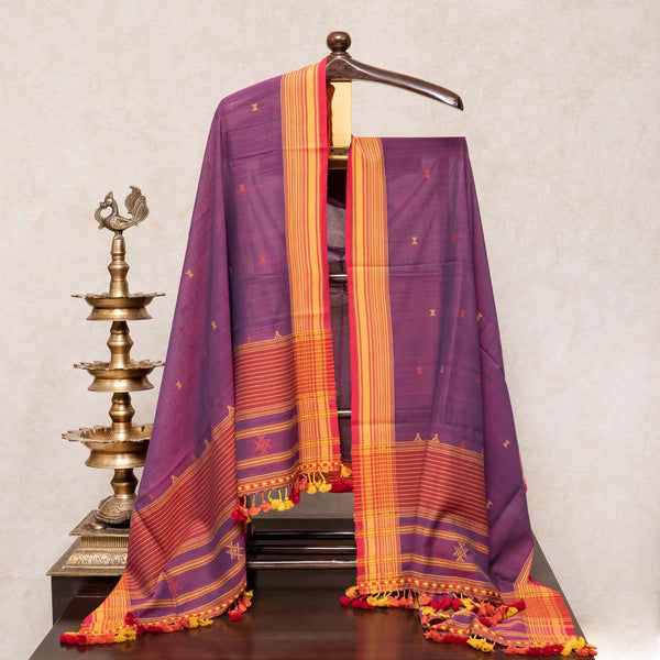 Handloom Cotton Ikkat Suit Set with Kutchi Weave Dupatta