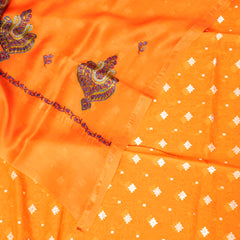 Handloom Jamdani Suit Set with Kashmiri Embroidered Chanderi Silk Dupatta