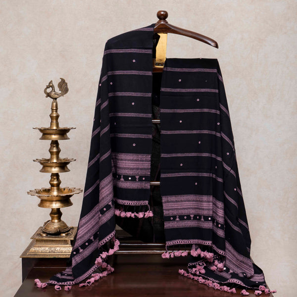Handloom Cotton Suit Set with Kala Cotton Dupatta