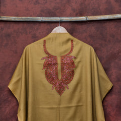 Pure Woollen Kurta Fabric With Kashmiri Sozni Hand Embroidery