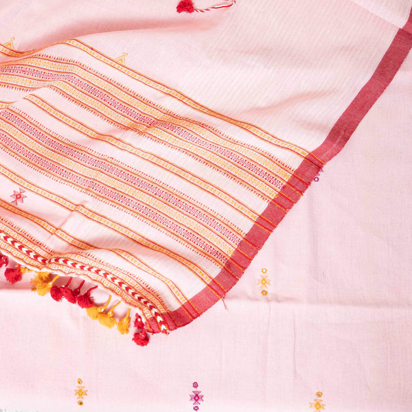 Handloom Kala Cotton Mirror Work Unstitched Suit Set