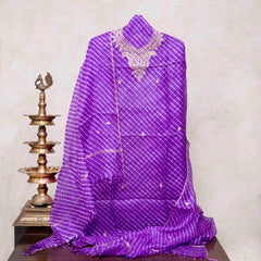 Tie-Dye Kota Silk Kurta & Dupatta with Zari Embroidery