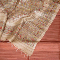 Handloom Tussar Silk Kurta & Bottom Fabric with Madhubani Dupatta