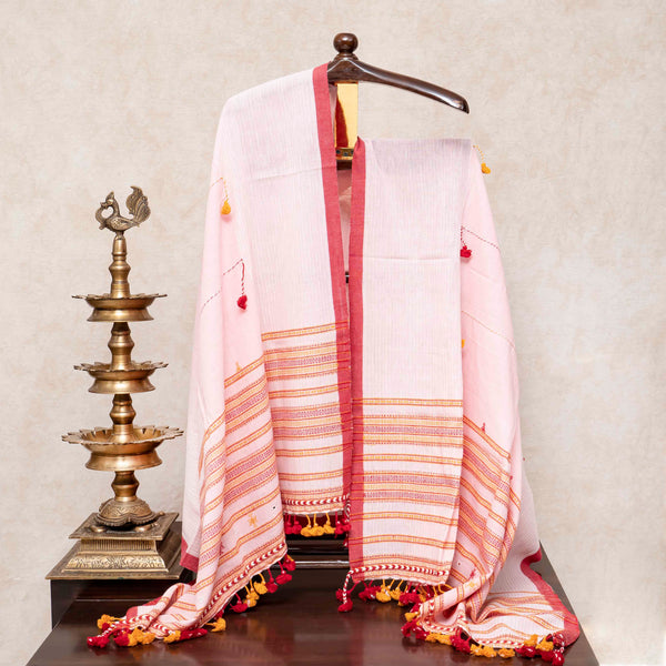 Handloom Kala Cotton Mirror Work Unstitched Suit Set