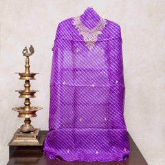 Tie-Dye Kota Silk Kurta & Dupatta with Zari Embroidery