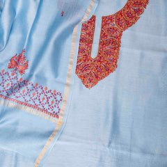 Kashmiri Hand-Embroidered Chanderi Silk Kurta & Dupatta
