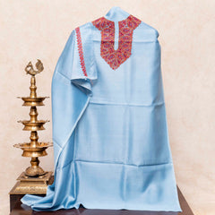 Kashmiri Hand-Embroidered Chanderi Silk Kurta & Dupatta