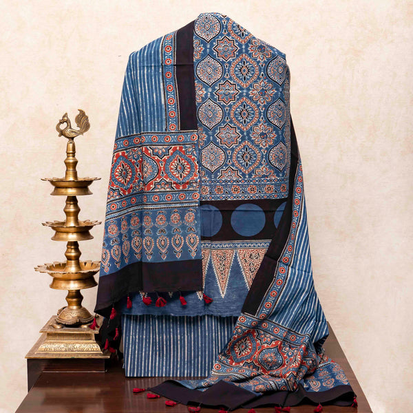 Ajrakh Hand Block Cotton Suit Set