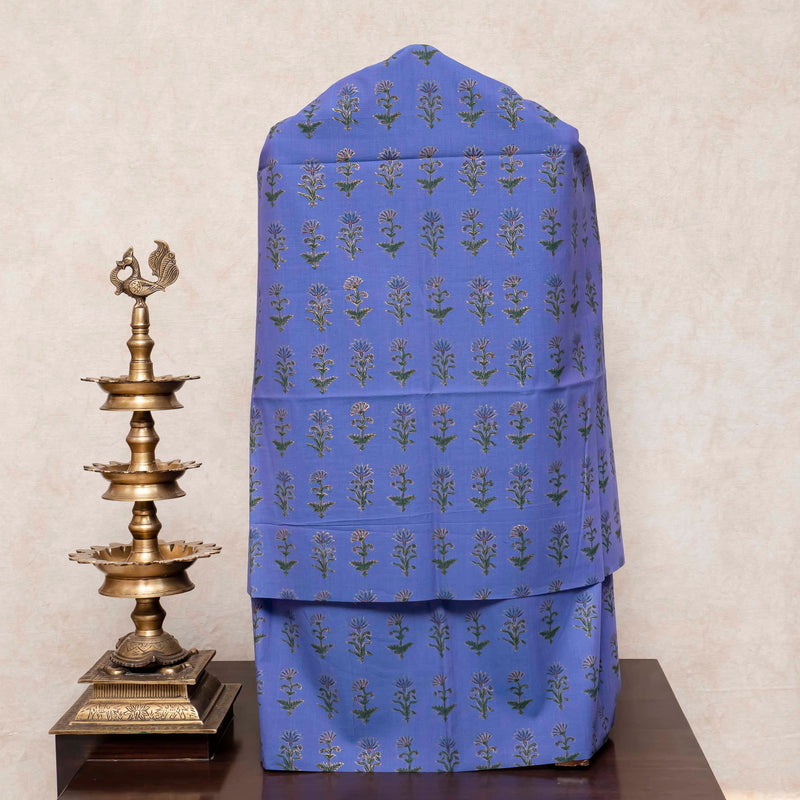 Hand Block Cotton Kurta & Bottom with Ikkat Dupatta