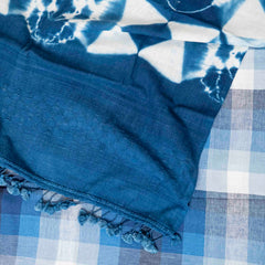 Handloom Kala Cotton Check Suit Set with Clamp Tie-Dye Dupatta
