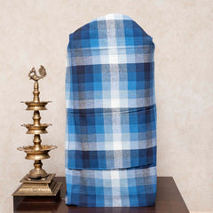 Handloom Kala Cotton Check Suit Set with Clamp Tie-Dye Dupatta