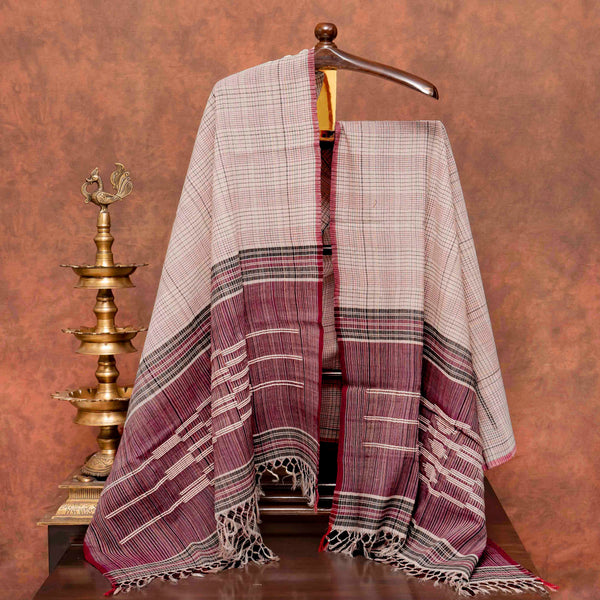 Handloom Cotton Multicolour Check Suit Set