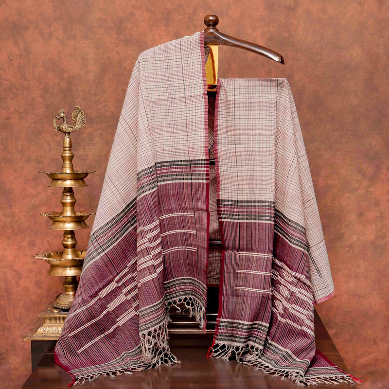Handloom Cotton Multicolour Check Suit Set